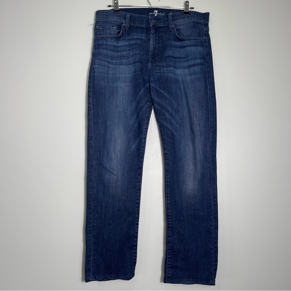 7 FOR ALL MAN KIND Women's Slimmy Dark Wash Blue Jeans Stretch Size 32